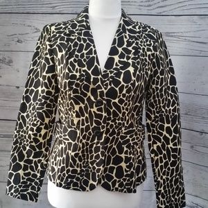 Requirements Blazer Black Yellow Animal Print